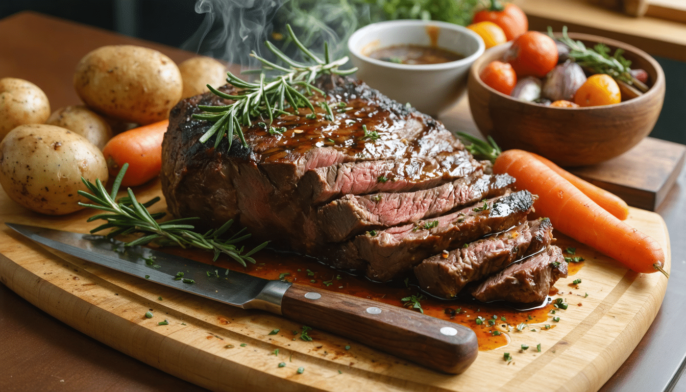 Cuisson r&ocirc;ti de b&oelig;uf : temps et temp&eacute;ratures pour une viande parfaite