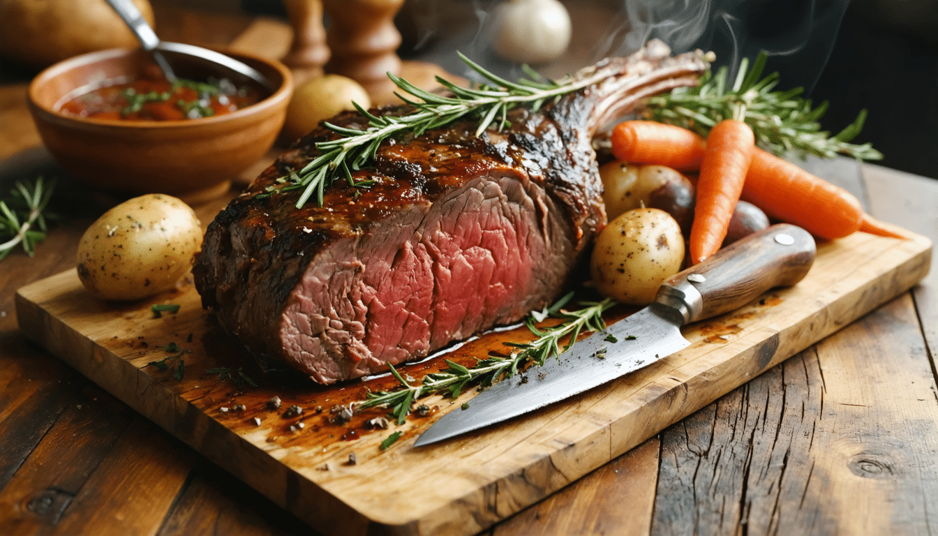 Cuisson r&ocirc;ti de b&oelig;uf : temps et temp&eacute;ratures pour une viande parfaite