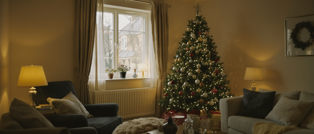 L’emplacement id&eacute;al pour votre sapin de No&euml;l : conseils pour le placer dans votre int&eacute;rieur