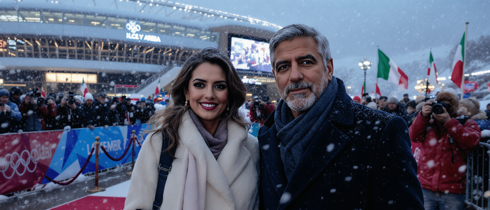 George et Amal Clooney &eacute;clatent en Italie lors d’une apparition m&eacute;morable aux Jeux d’hiver