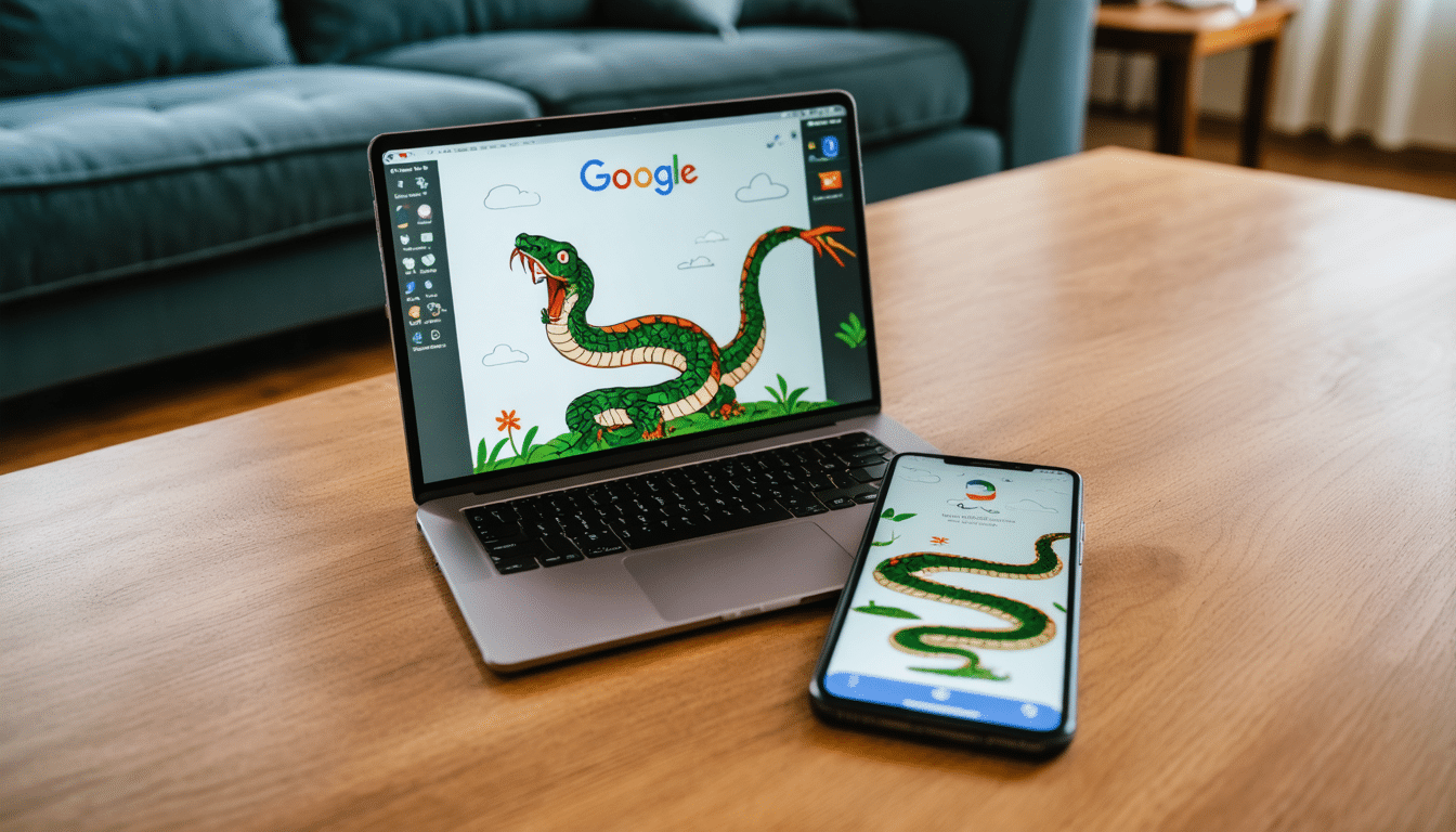 Jeu Google sur l&rsquo;ann&eacute;e du serpent : comment acc&eacute;der au doodle interactif et y jouer