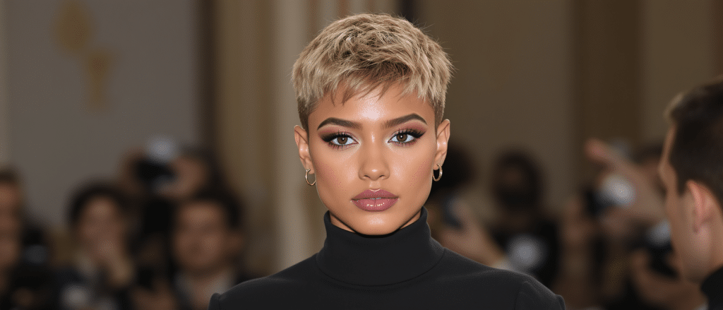 Zendaya fait sensation au d&eacute;fil&eacute; Louis Vuitton avec sa coupe audacieuse &laquo; bixie &raquo;