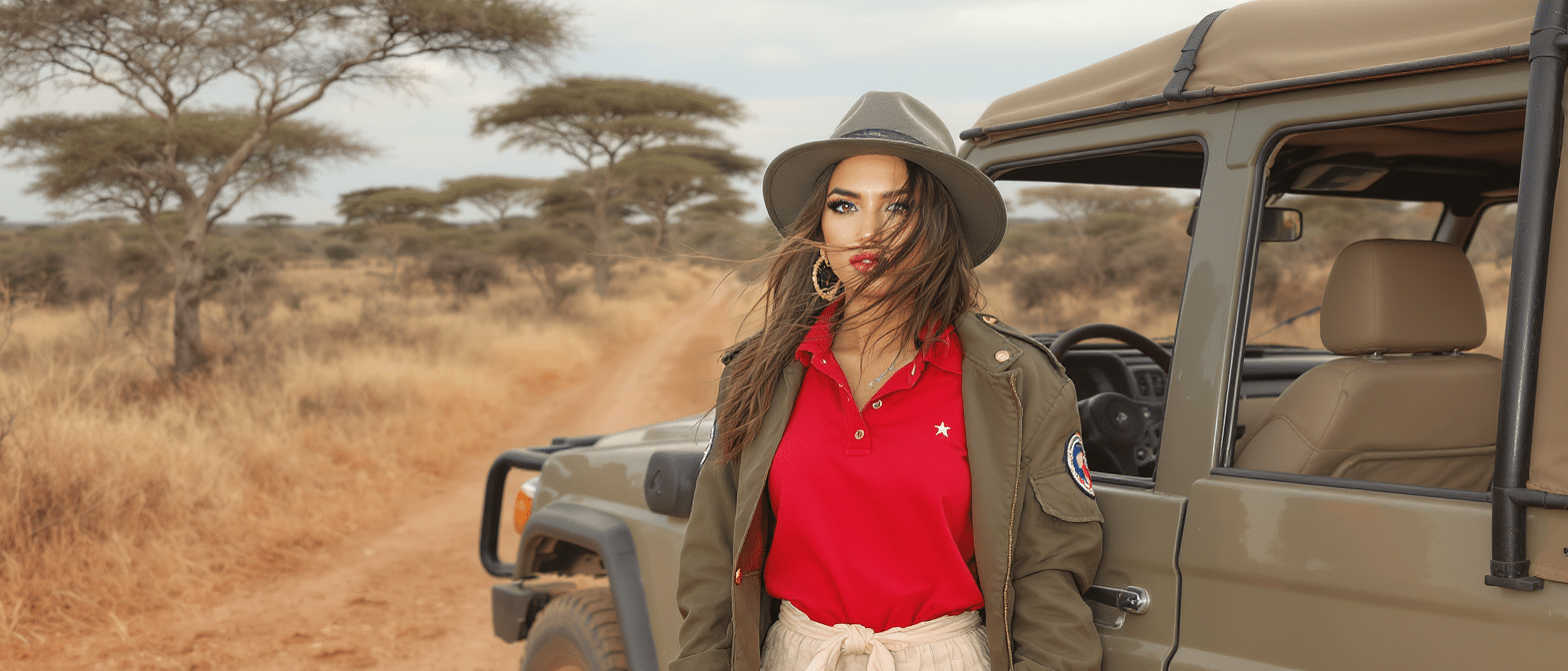 Dua Lipa en safari : entre veste officier, blouse boh&egrave;me et polo rouge, une s&eacute;rie de looks irr&eacute;sistibles d&eacute;voil&eacute;e sur Instagram