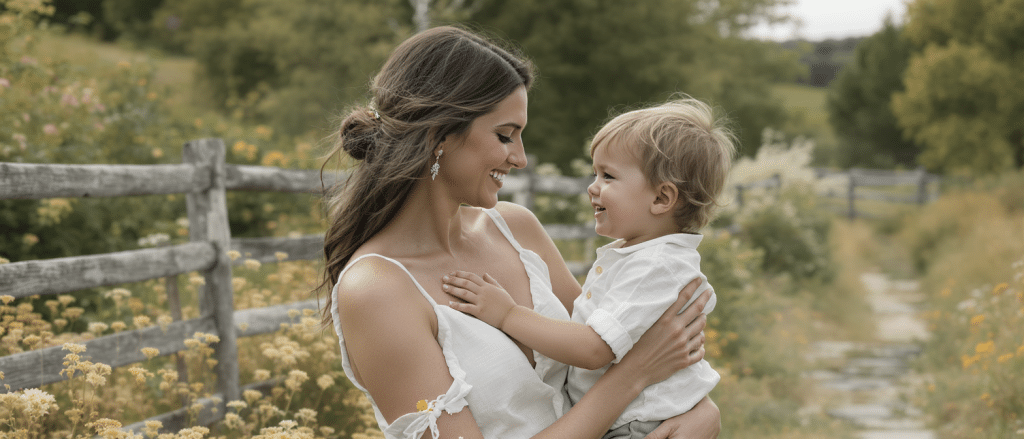 Emily Ratajkowski incarne une m&egrave;re protectrice aux c&ocirc;t&eacute;s de son fils Sylvester dans la campagne Chanel