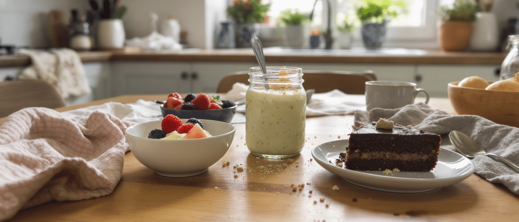 desserts gourmands sans lactose pr&eacute;par&eacute;s avec du lait v&eacute;g&eacute;tal