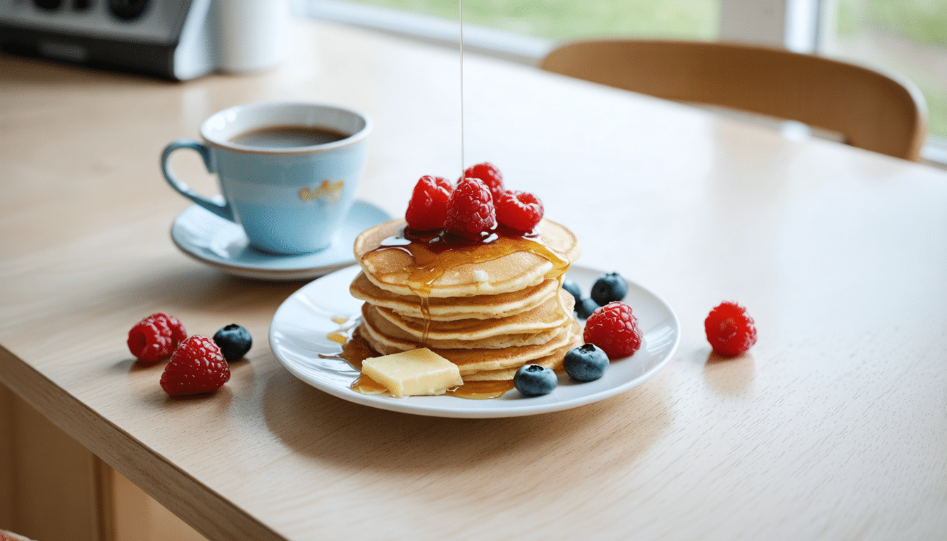 découvrez notre recette facile de pancakes pour un petit-déjeuner classique réussi. suivez les étapes simples pour préparer des pancakes moelleux et délicieux.