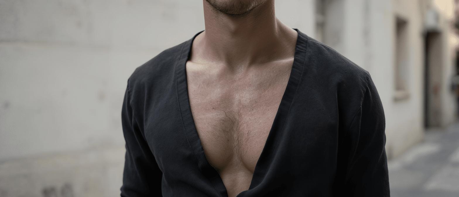 découvrez comment réinventer les basiques masculins en sublimant votre dressing avec des décolletés sensuels et modernes.