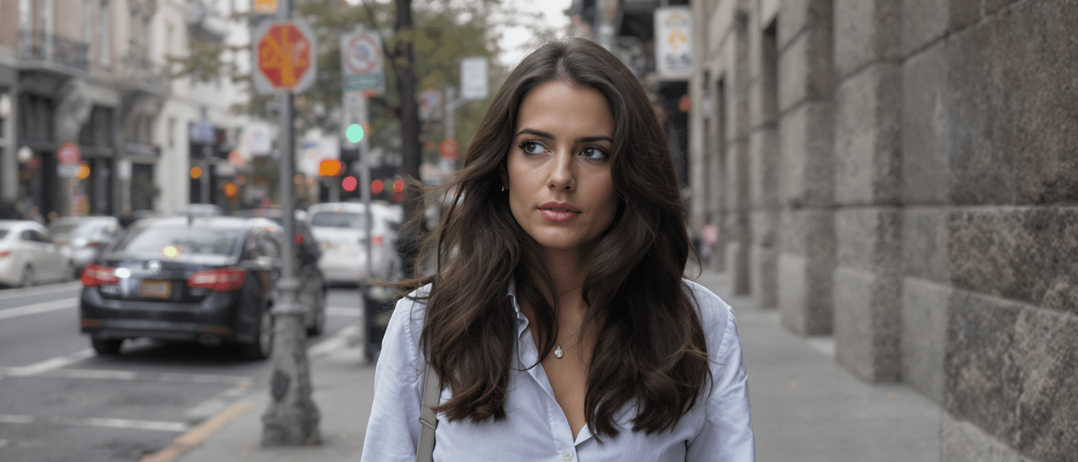 &Agrave; New York, Katie Holmes r&eacute;invente le port de la chemise, une tendance boud&eacute;e par la g&eacute;n&eacute;ration Z