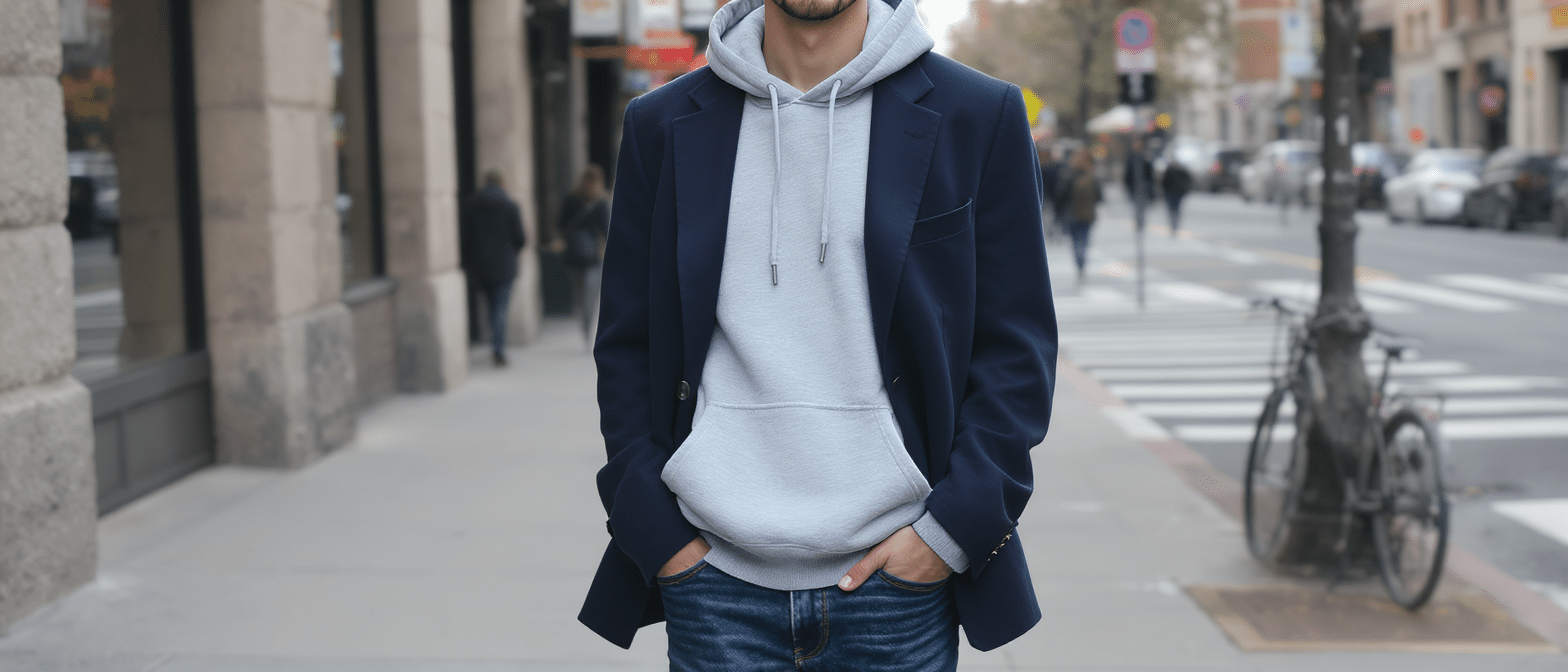 Le sweat &agrave; capuche : l&rsquo;atout surprise pour un blazer au style d&eacute;contract&eacute; et tendance